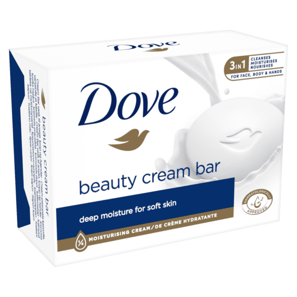 Dove Jabón original en pastilla , para cara, cuerpo y manos con 1/4 de crema hidratante 90gr