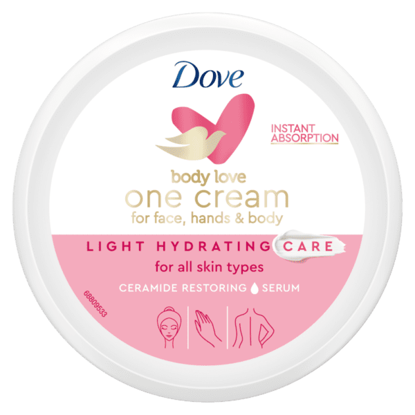 Dove Crema de manos, cara y cuerpo para todo tipo de piel Hidratación Light 250ml