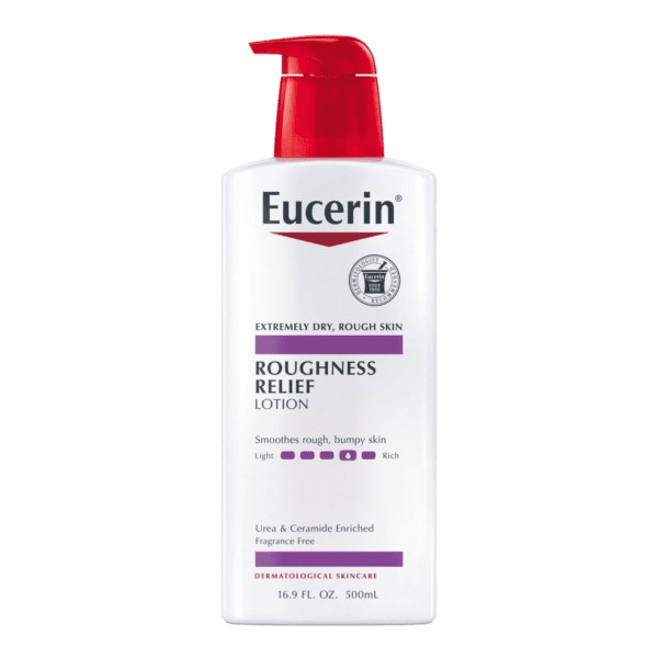 Eucerin Loción corporal de alivio de la rugosidad para piel extremadamente seca y áspera, hidratante corporal enriquecido con urea