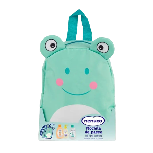 Nenuco Pack Bebé Mochila de Paseo Rana, con Colonia, Jabón y Champú, 3x200ml